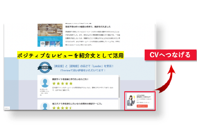 製品の良さをレビューで顧客がアピール